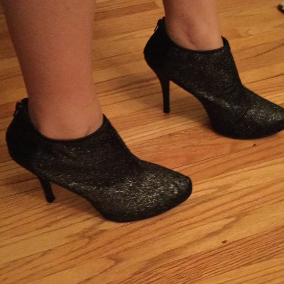 Black platform booties size 11