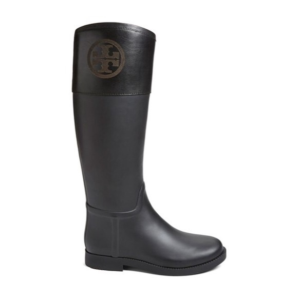 Brand New** Black Tory Burch Rain Boots 👢