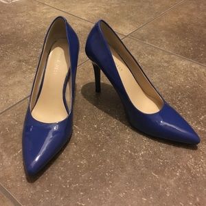 Nine West blue patent heels