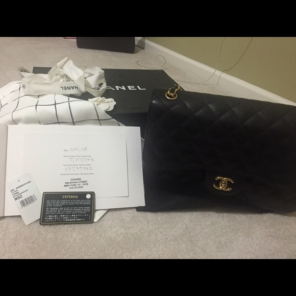 CHANEL Jumbo Classic Caviar Double Flap Bag - Picture 4 of 4