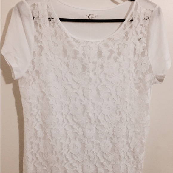 White Shirt with Lace Front