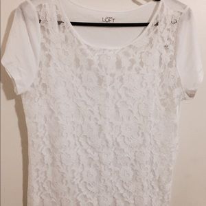 White Shirt with Lace Front
