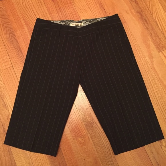 Black Striped Trouser Shorts Sz S