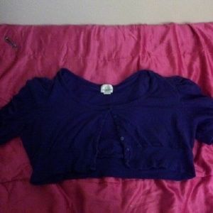 Blue Button up Crop top