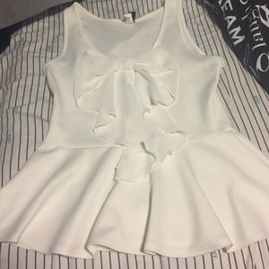 **LAST CHANCE** White tank top with chiffon bow