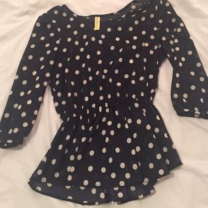 Polka dot peplum top