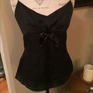 Black spaghetti strap top with sequin detailing