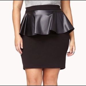 Peplum pencil skirt