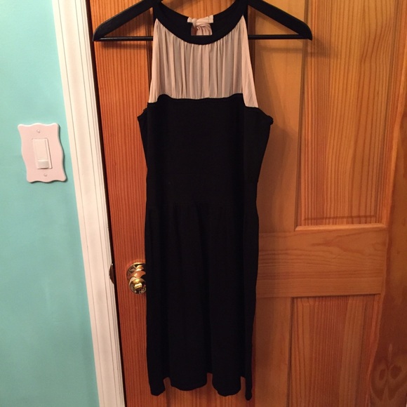 Black Sweater Pink Chiffon Halter Dress Sz S