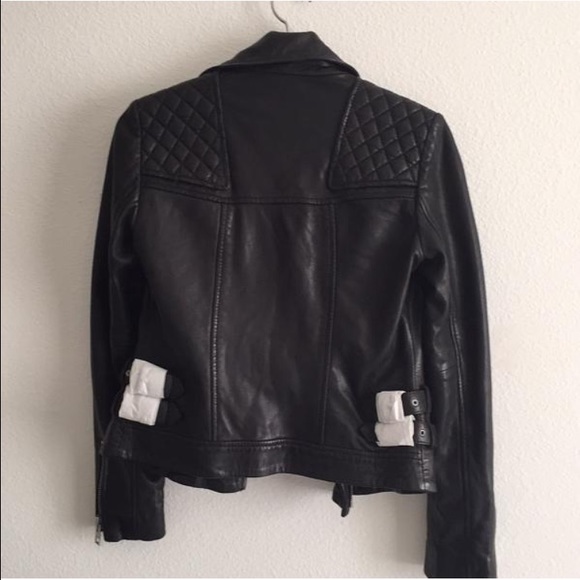 NWT Hawks Biker All Saints Leather Jacket - Picture 3 of 4