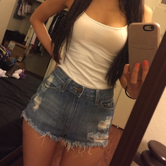 BDG High-waisted short jean shorts