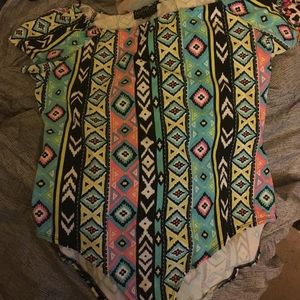 Aztec print bodysuit