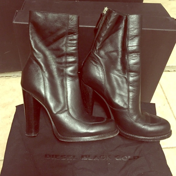 Authentic Lim Ed Diesel Black Gold Boots size 37 - Picture 1 of 4