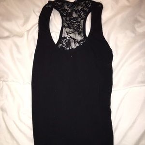 Black and lace tank
