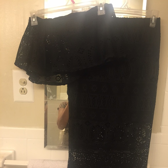 Two piece black crochet set from boohoo.
