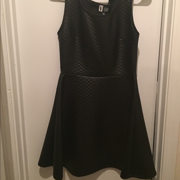 Black faux leather dress