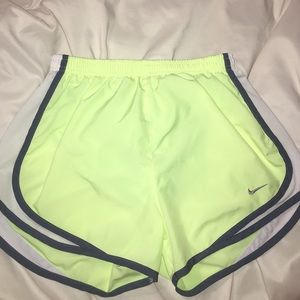 Neon Nike running shorts