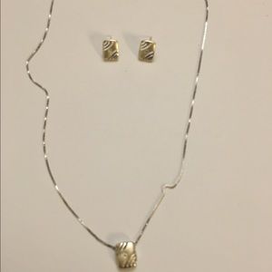 Sterling silver set of necklace and earrings!