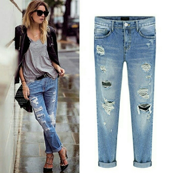 SOLD!   Boyfriend  Jeans : Sizes L M &S