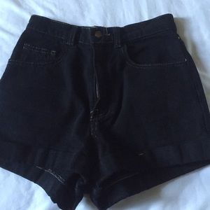 High waist cuffed jean shorts