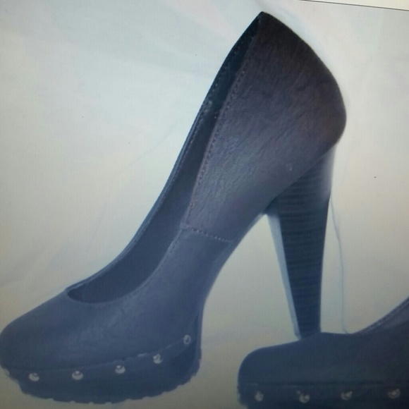 JustFab Heels for Women for sale | eBay Just Fab Nail Studded Brown Pumps Faux Leather 8