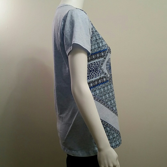 NWT Style&Co Blue Cotton V-neck Top - Picture 2 of 4