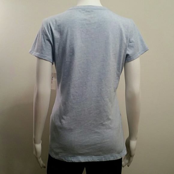 NWT Style&Co Blue Cotton V-neck Top - Picture 3 of 4