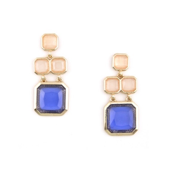 cubed gem earrings