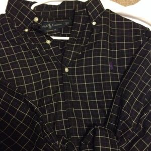 Purple and black and white polo