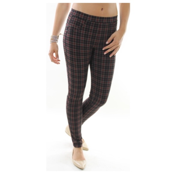 Sanctuary Pants - Sanctuary Plaid Leggings Trouser Pants Treggings S