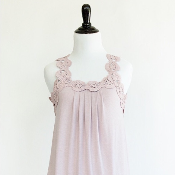 crochet detailed tank | rose