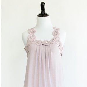 crochet detailed tank | rose