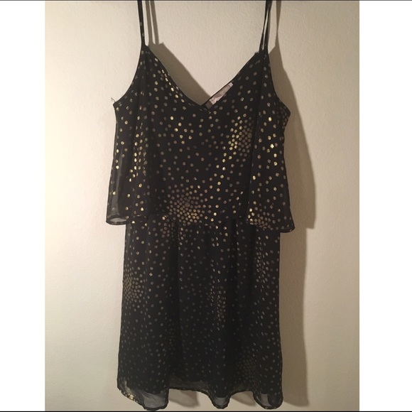 Black & Gold Tiered Dress