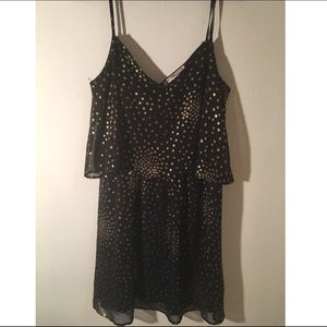 Black & Gold Tiered Dress