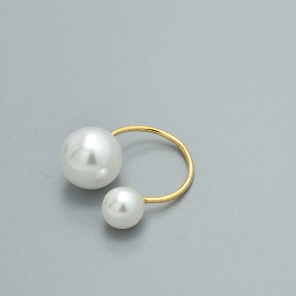Boho Double Pearl ring GOLD - Picture 2 of 3
