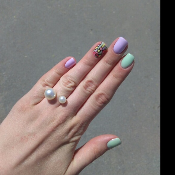 Boho Double Pearl ring GOLD - Picture 3 of 3