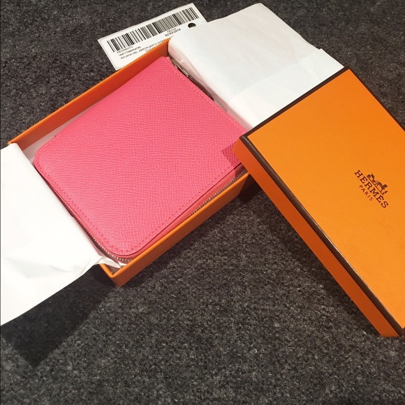 [sold]NWT Hermes silkin wallet rose azalee