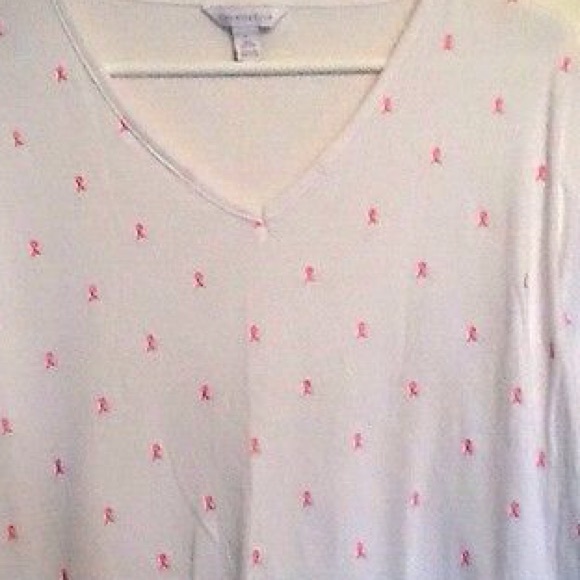 100% Cotton Pink Ribbon Top or Sleep Shirt - Picture 2 of 2