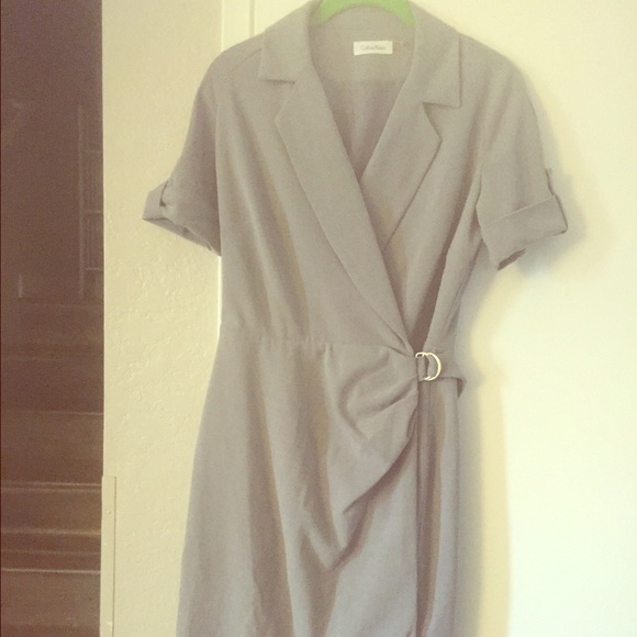 Calvin Klein Wrap Style Career Dress Lined