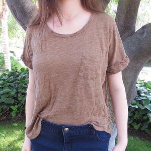 🍂Tan Pocket Tee Forever 21 🍂