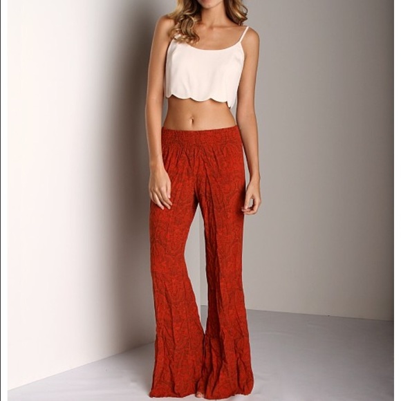 Free people wide leg lounge pant spice combo