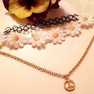 Tattoo, sunflowers, peace choker. Triple deal!!