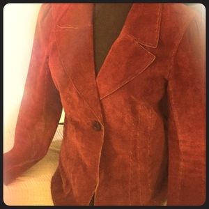 Vintage Bebe Suede Jacket in Maroon, Size Small