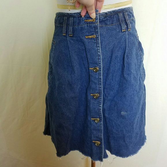 Button up jean skirt