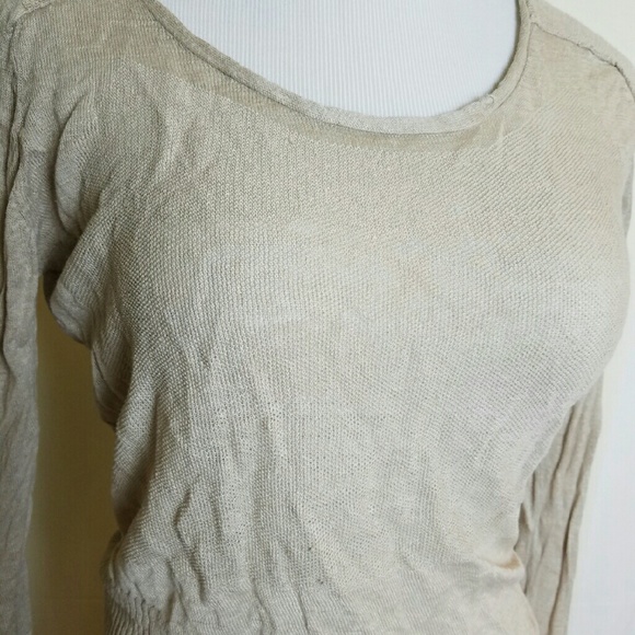 Tan long-sleeved shirt