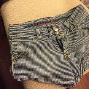 Rue 21 pinstripe jean shorts