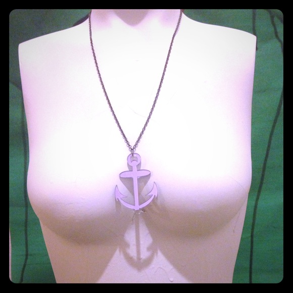****SOLD****Purple anchor necklace