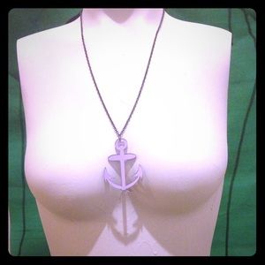 ****SOLD****Purple anchor necklace