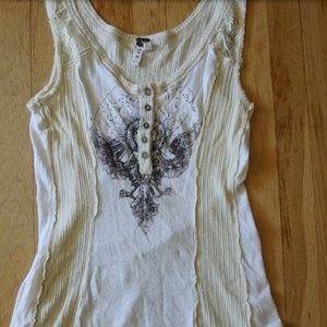 Free People We The Free ivory lace tunic tank larg