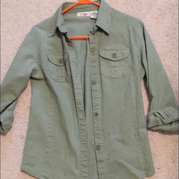 Green flannel top
